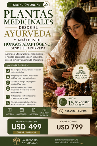 Plantas Medicinales desde el Ayurveda y Análisis de Hongos Adaptogenos