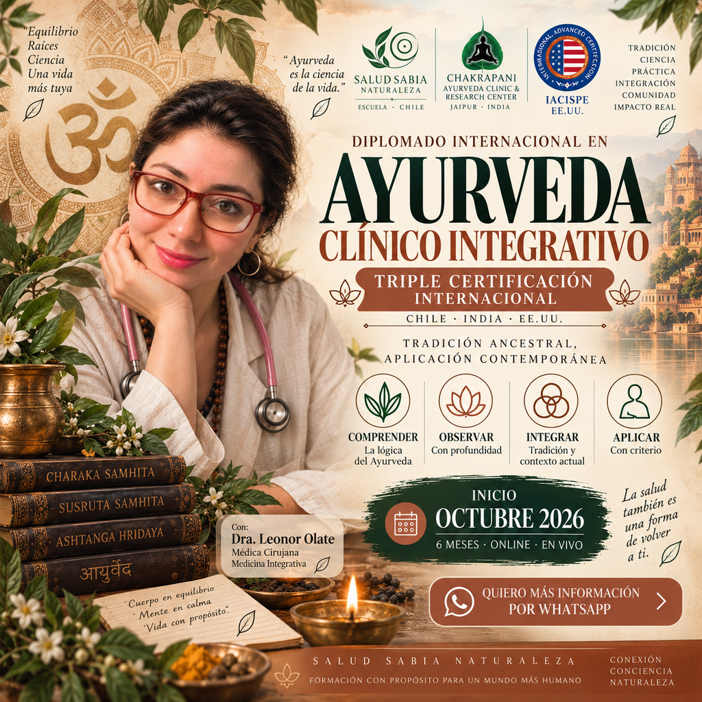 TRIPLE CERTIFICACION INTERNACIONAL AYURVEDA CLINICO INTEGRATIVO