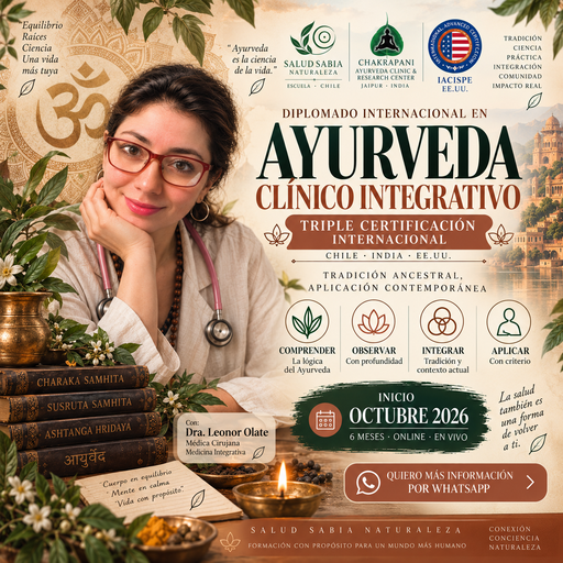 TRIPLE CERTIFICACION INTERNACIONAL AYURVEDA CLINICO INTEGRATIVO